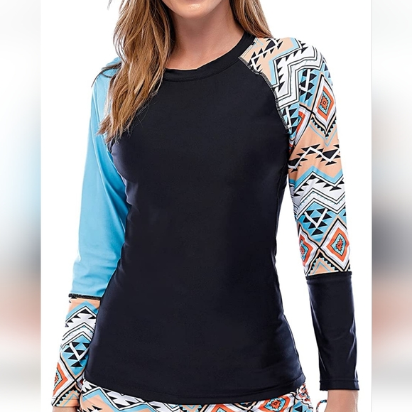 Women's rash guard shirts Swimsuits Long Sleeve top - Picture 2 of 5